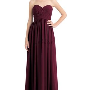 Wine Chiffon Bridesmaids Dress